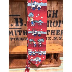 Peanuts VTG Mens Tie 100% Silk Snoopy Golfer Golf Golfing Neck Necktie
